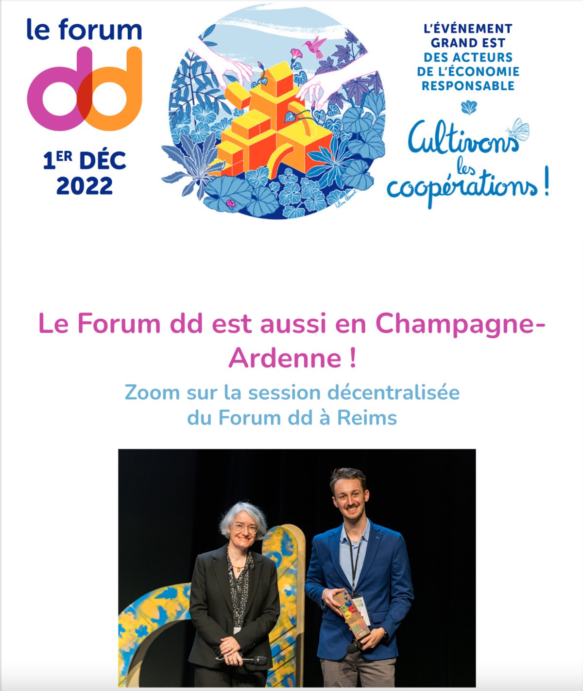 Forum Développement Durable se déplace à Reims le 01/12