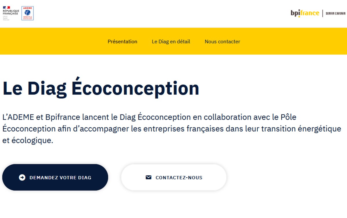  Diag Ecoconception : améliorer la performance environnementale des produits et services des entreprises par l'ADEME, Bpifrance & le pôle écoconception