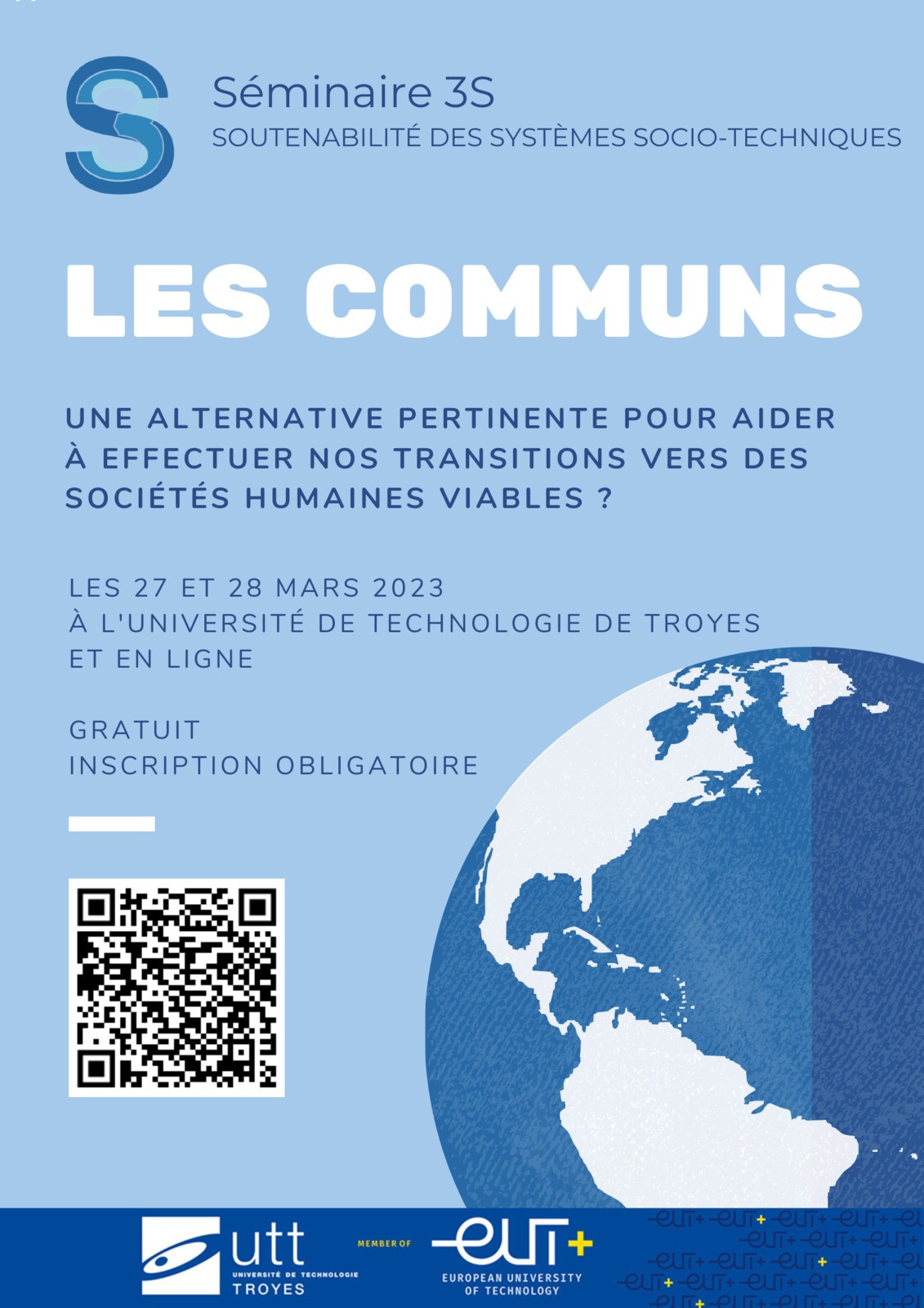 Séminaire 3S de l'UTT (Soutenabilité des Systèmes Socio-techniques) édition 2023 : Les Communs