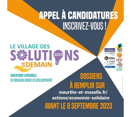 Acteurs de l'économie circulaire et de l’ESS, vous pouvez candidater au Village des Solutions de Demain avant le 8 septembre 2023